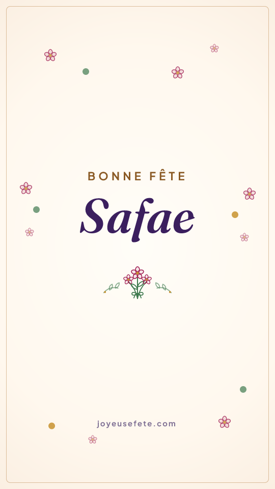 Image « Bonne fête Safae » au format story