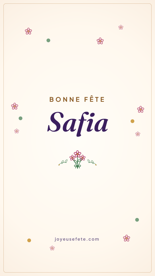 Image « Bonne fête Safia » au format story