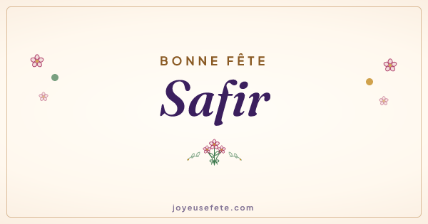 Image « Bonne fête Safir » au format large