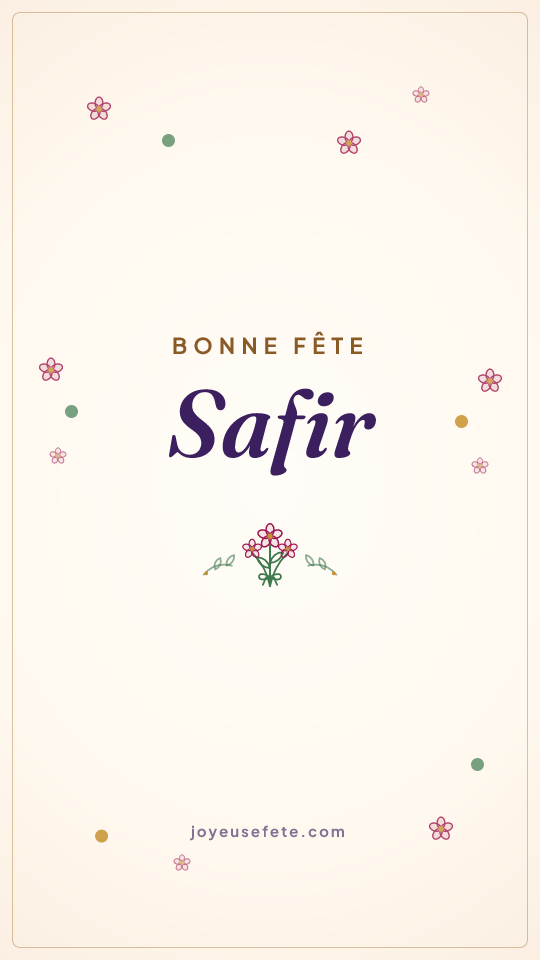 Image « Bonne fête Safir » au format story