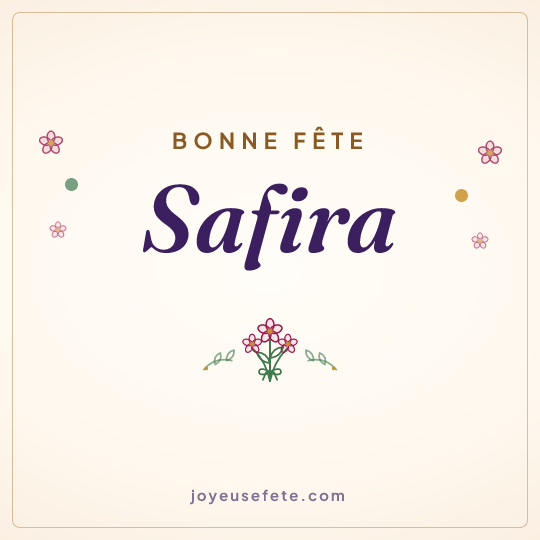 Image carrée « Bonne fête Safira » pour WhatsApp