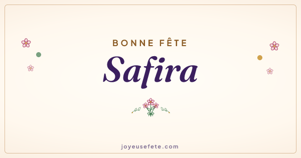 Image « Bonne fête Safira » au format large