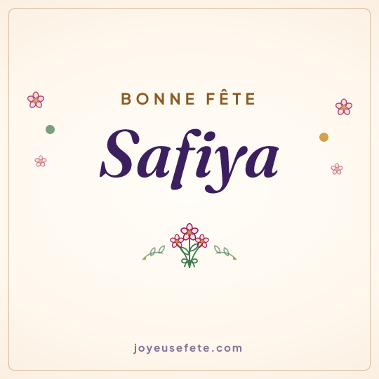 Image carrée « Bonne fête Safiya » pour WhatsApp