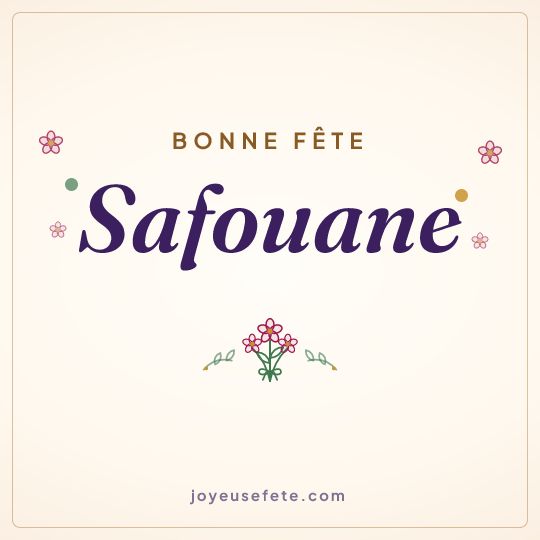 Image carrée « Bonne fête Safouane » pour WhatsApp