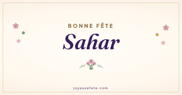 Image « Bonne fête Sahar » au format large