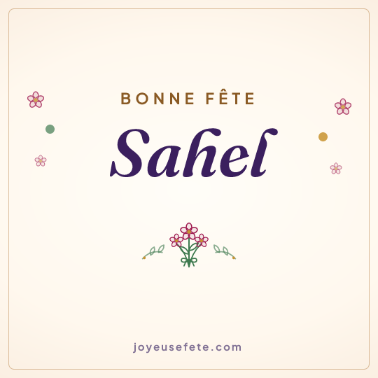 Image carrée « Bonne fête Sahel » pour WhatsApp