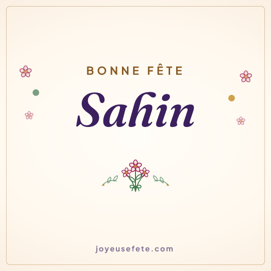 Image carrée « Bonne fête Sahin » pour WhatsApp