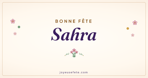 Image « Bonne fête Sahra » au format large