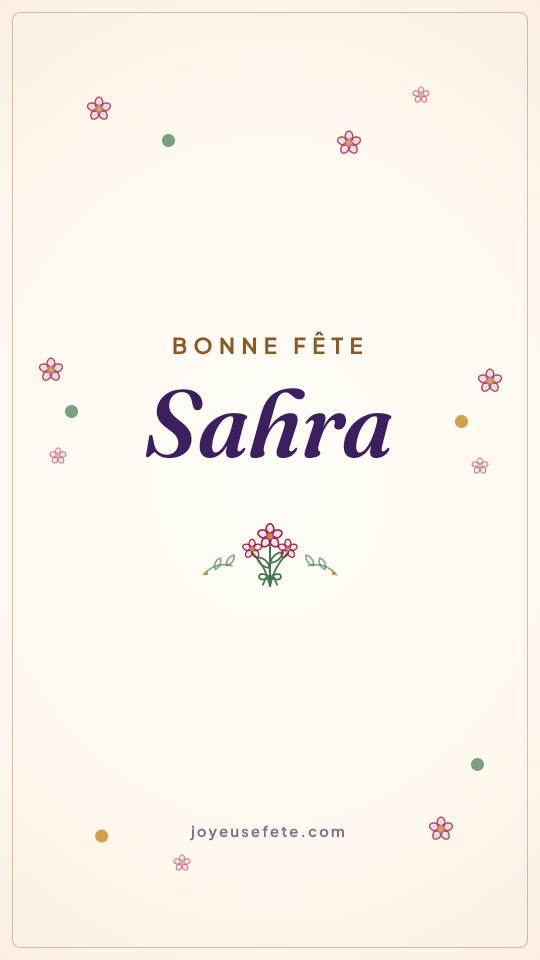 Image « Bonne fête Sahra » au format story