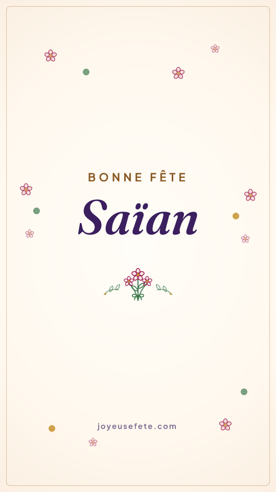 Image « Bonne fête Saïan » au format story
