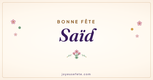 Image « Bonne fête Saïd » au format large