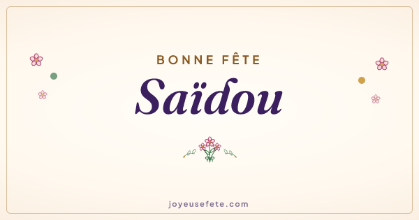 Image « Bonne fête Saïdou » au format large