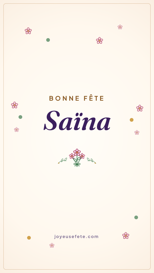 Image « Bonne fête Saïna » au format story