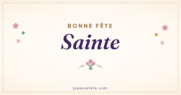 Image « Bonne fête Sainte » au format large