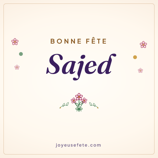 Image carrée « Bonne fête Sajed » pour WhatsApp