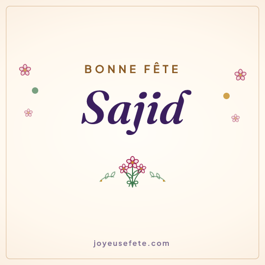 Image carrée « Bonne fête Sajid » pour WhatsApp