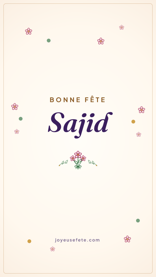 Image « Bonne fête Sajid » au format story