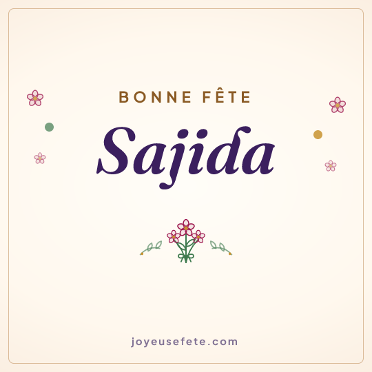 Image carrée « Bonne fête Sajida » pour WhatsApp