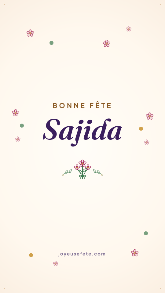 Image « Bonne fête Sajida » au format story