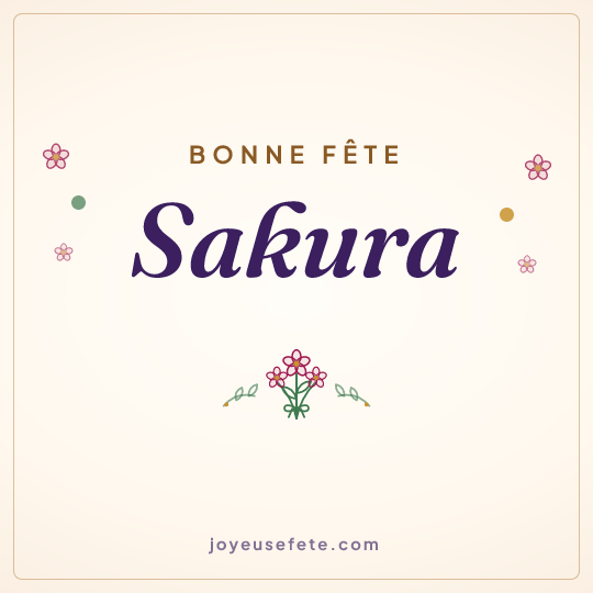 Image carrée « Bonne fête Sakura » pour WhatsApp