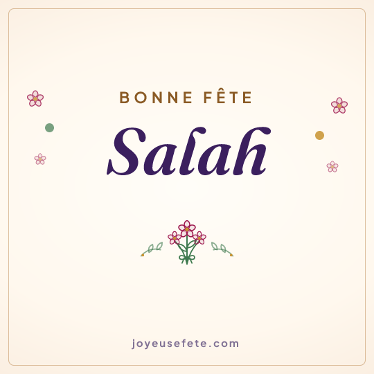 Image carrée « Bonne fête Salah » pour WhatsApp