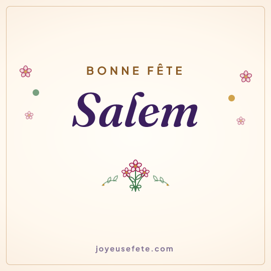 Image carrée « Bonne fête Salem » pour WhatsApp