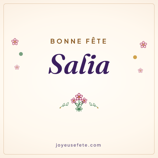 Image carrée « Bonne fête Salia » pour WhatsApp