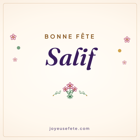 Image carrée « Bonne fête Salif » pour WhatsApp