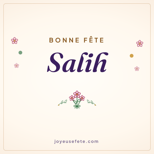 Image carrée « Bonne fête Salih » pour WhatsApp