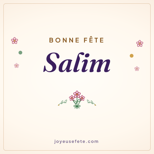 Image carrée « Bonne fête Salim » pour WhatsApp