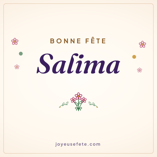 Image carrée « Bonne fête Salima » pour WhatsApp