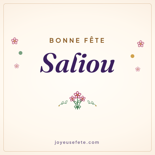 Image carrée « Bonne fête Saliou » pour WhatsApp