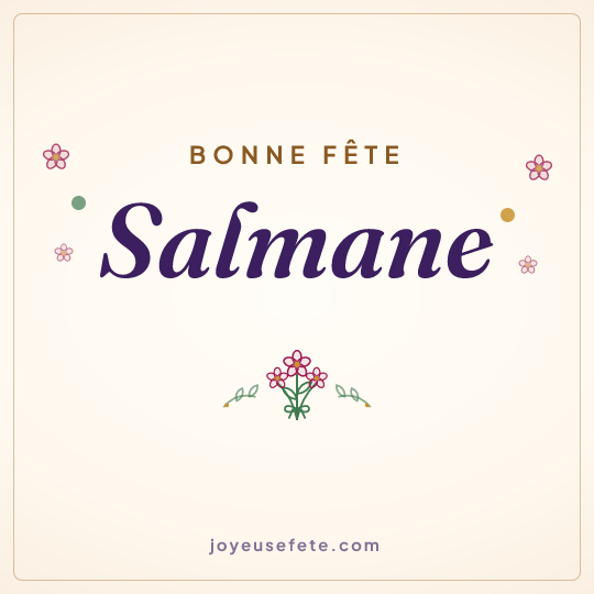Image carrée « Bonne fête Salmane » pour WhatsApp