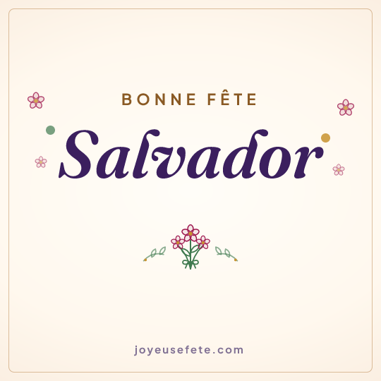 Image carrée « Bonne fête Salvador » pour WhatsApp