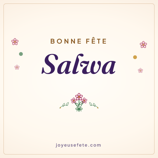 Image carrée « Bonne fête Salwa » pour WhatsApp