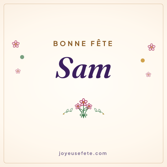 Image carrée « Bonne fête Sam » pour WhatsApp