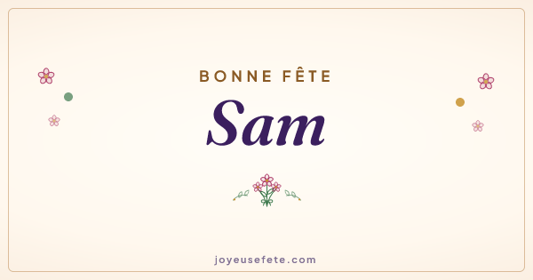 Image « Bonne fête Sam » au format large