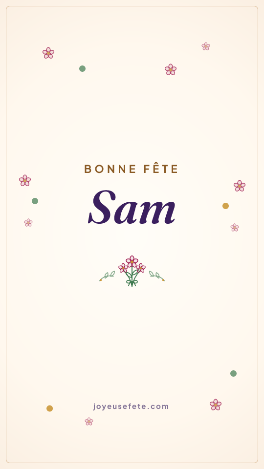 Image « Bonne fête Sam » au format story