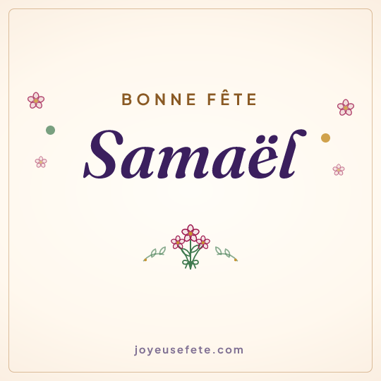 Image carrée « Bonne fête Samaël » pour WhatsApp