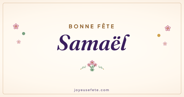 Image « Bonne fête Samaël » au format large