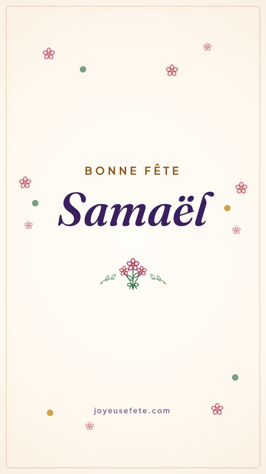 Image « Bonne fête Samaël » au format story