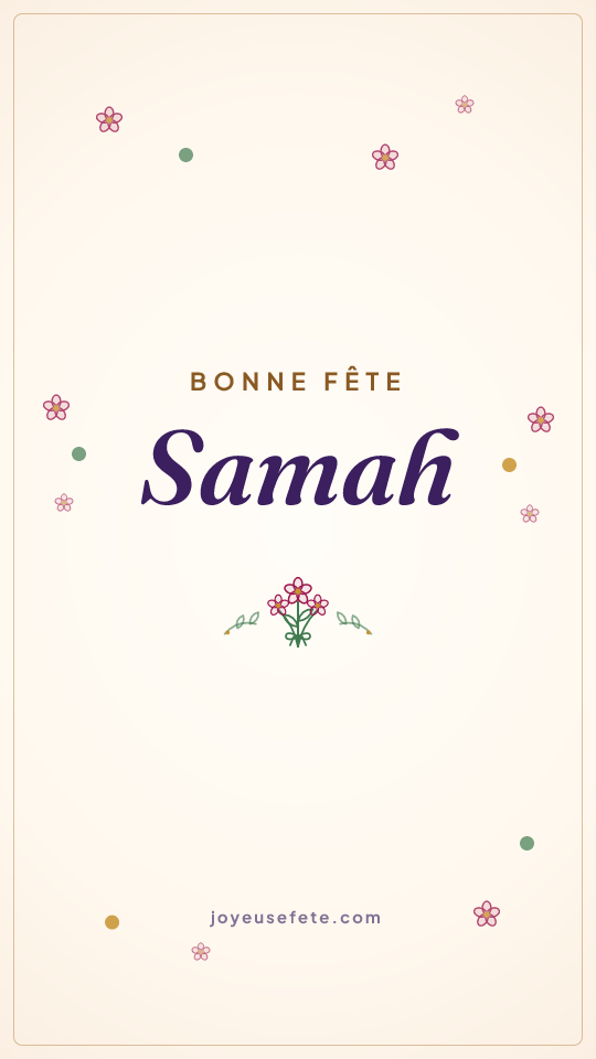 Image « Bonne fête Samah » au format story
