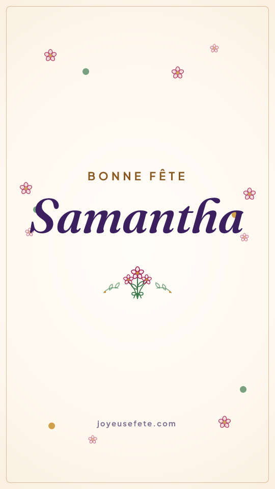 Image « Bonne fête Samantha » au format story