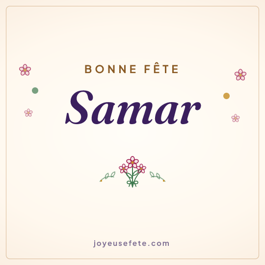 Image carrée « Bonne fête Samar » pour WhatsApp