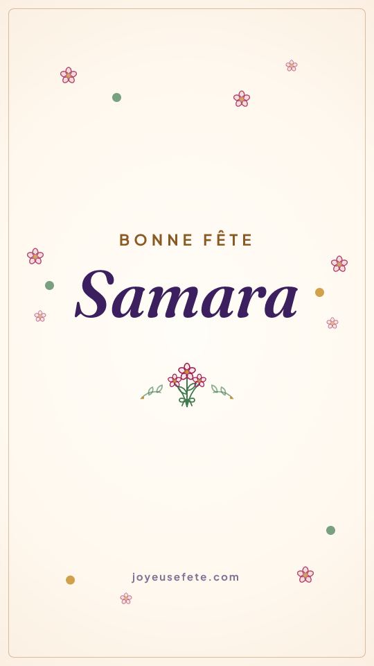 Image « Bonne fête Samara » au format story