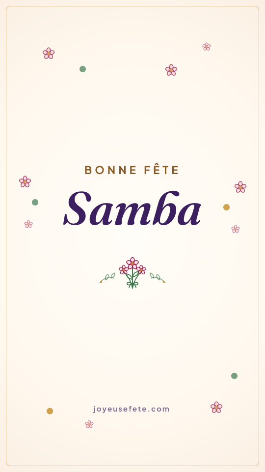 Image « Bonne fête Samba » au format story