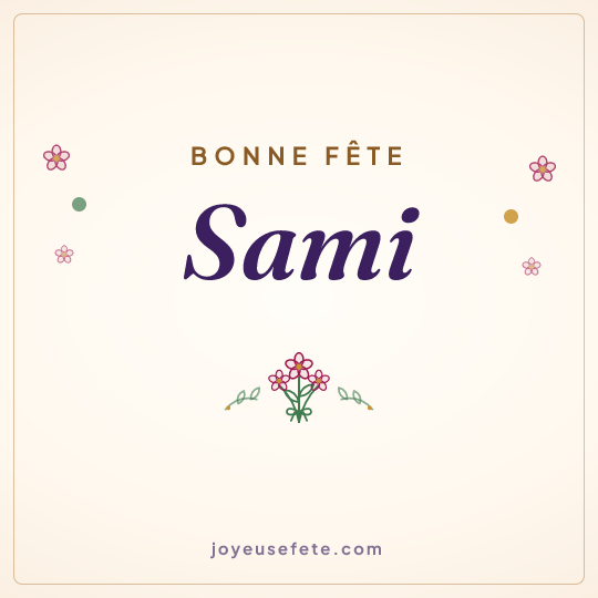 Image carrée « Bonne fête Sami » pour WhatsApp