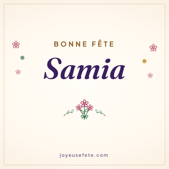 Image carrée « Bonne fête Samia » pour WhatsApp
