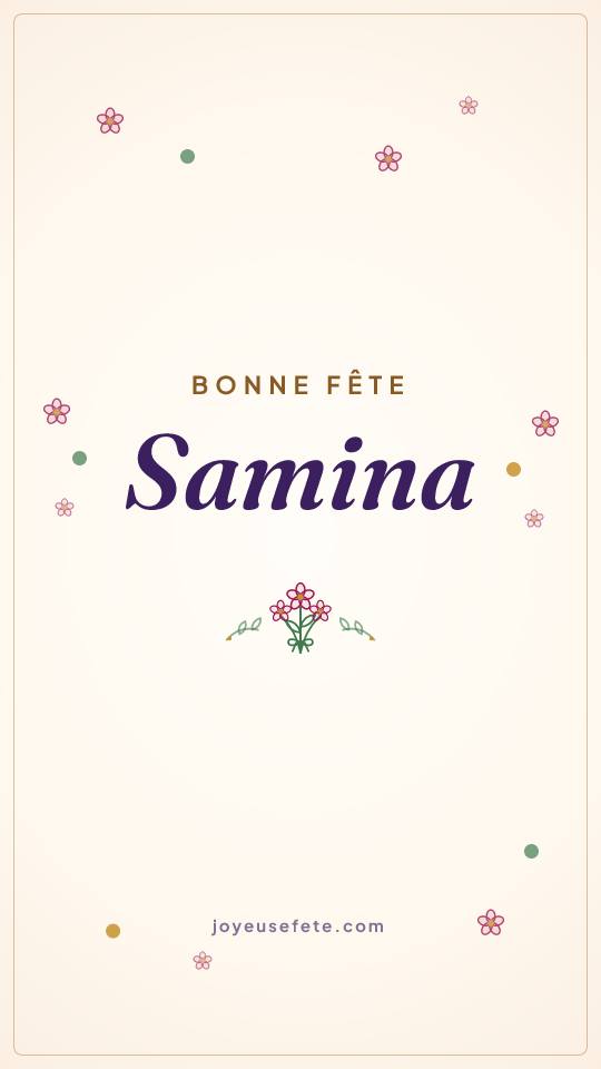 Image « Bonne fête Samina » au format story