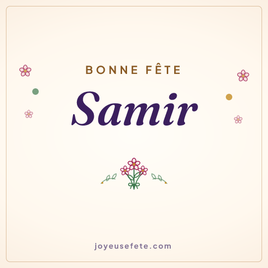 Image carrée « Bonne fête Samir » pour WhatsApp